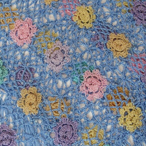 Floral Hollow Out Hook Crochet Shawl Poncho Tops With Tassel Cover Up Knitwear - Picture 3 of 6